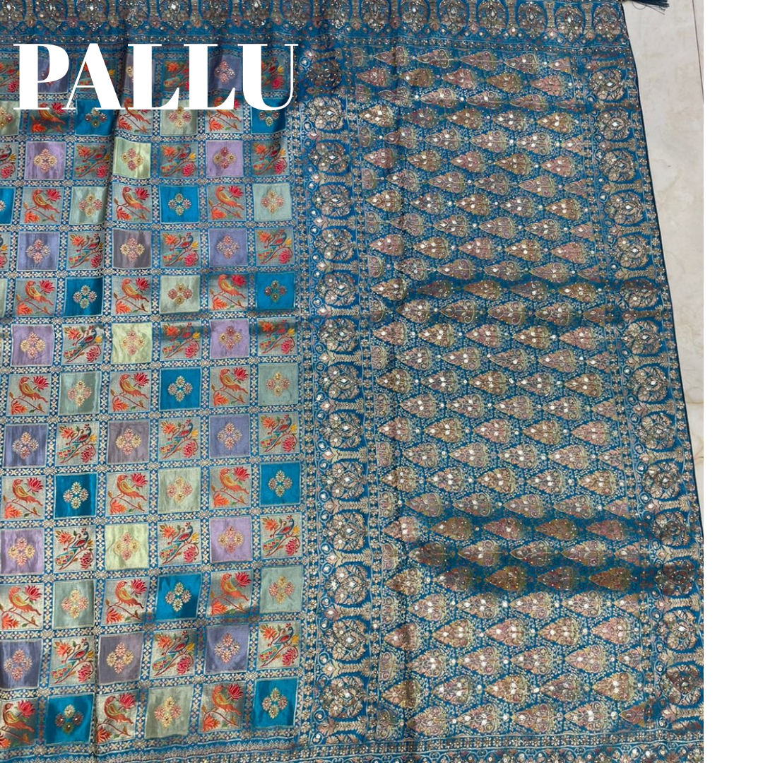 Blue Modal Silk Saree with Dabka Work