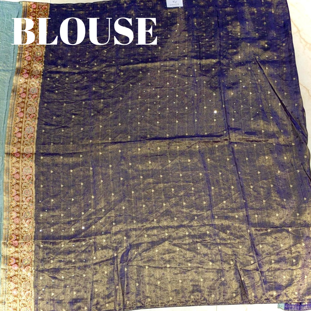 Elegant Modal Crape Saree with Position Print & Handwork