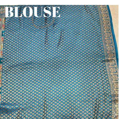 Blue Modal Silk Saree with Dabka Work