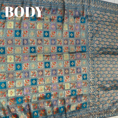 Blue Modal Silk Saree with Dabka Work