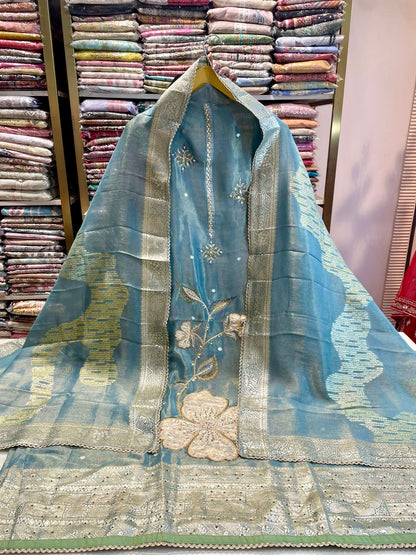 Premium Tissue Suit with Handwork Highlight