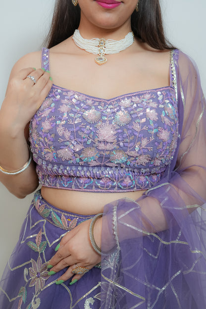 Purple bloom crop top