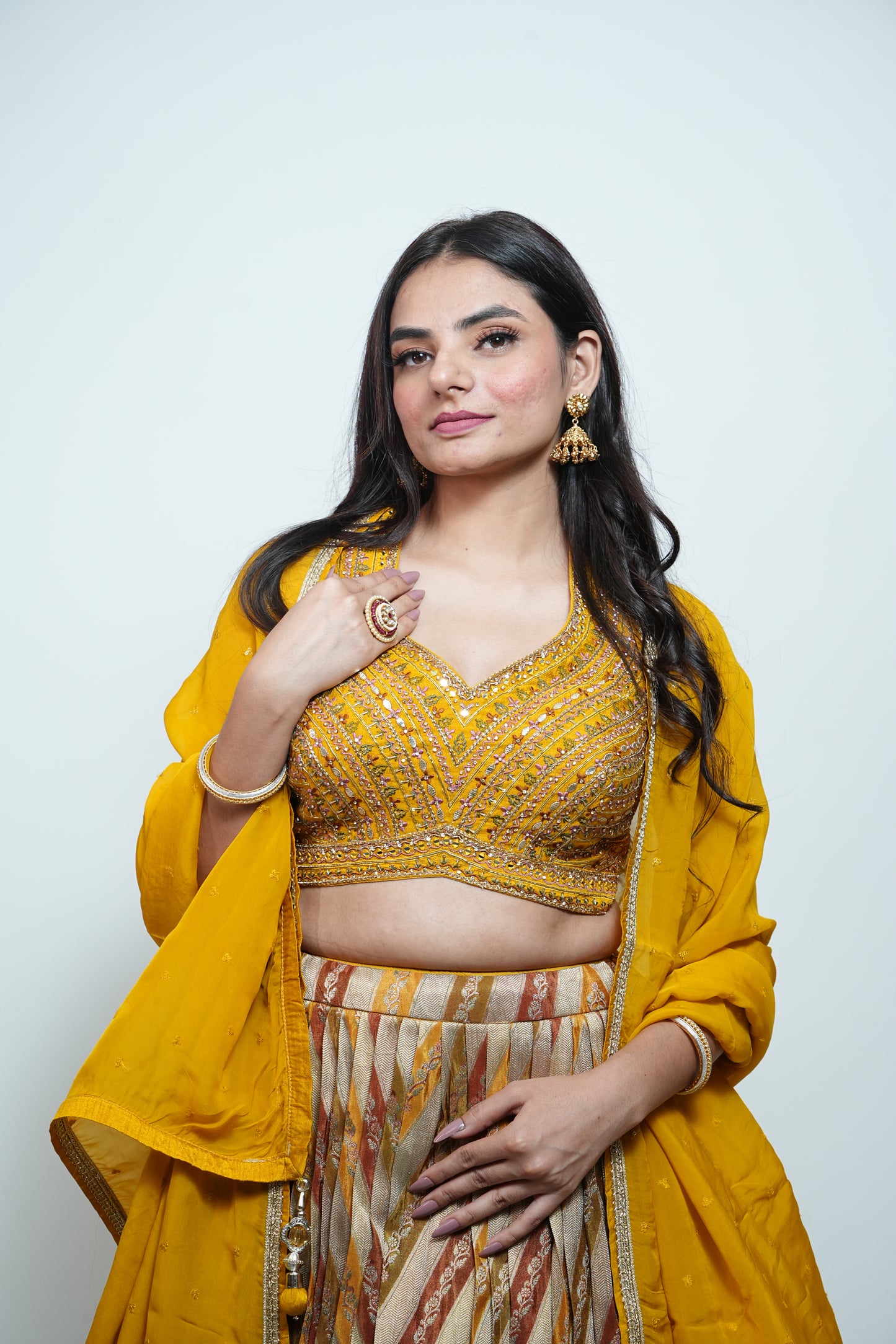 Warm mustard crop top