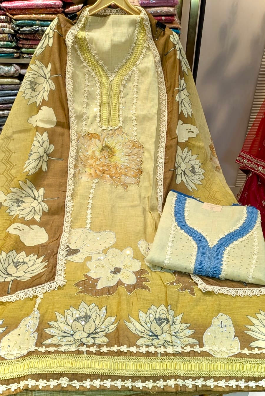 

Premium Leelan Cotton Unstitched Suit with Double Shade Floral Print & Poth Work


Designer Leelan Cotton Suit Set with Floral Print, Cotton Bottom & Matching Dupatta


Elegant Unstitched Leelan Cotton Dress Material with Double Shade Flower Design


Festive Wear Leelan Cotton Suit with Poth Work and Floral Printed Dupatta


Stylish Leelan Cotton Unstitched Suit with Floral Print for Casual & Festive Wear



