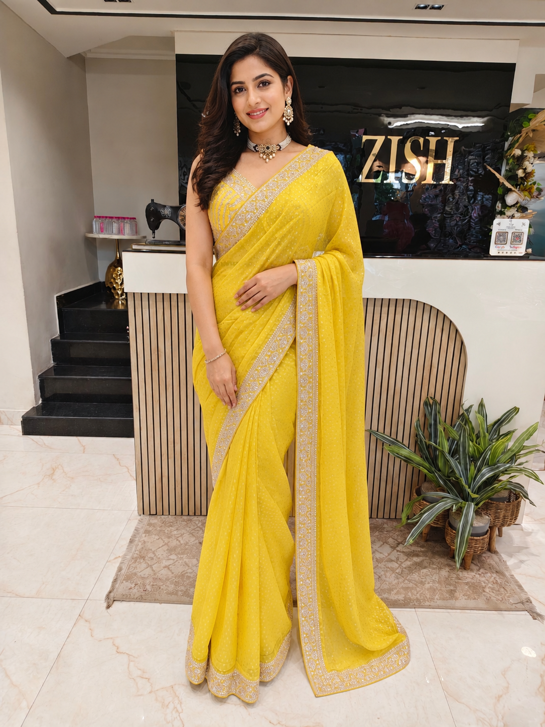 Yellow Organza Saree
Zari Work Saree
Designer Organza Saree
Readymade Blouse Saree
Festive Wear Saree