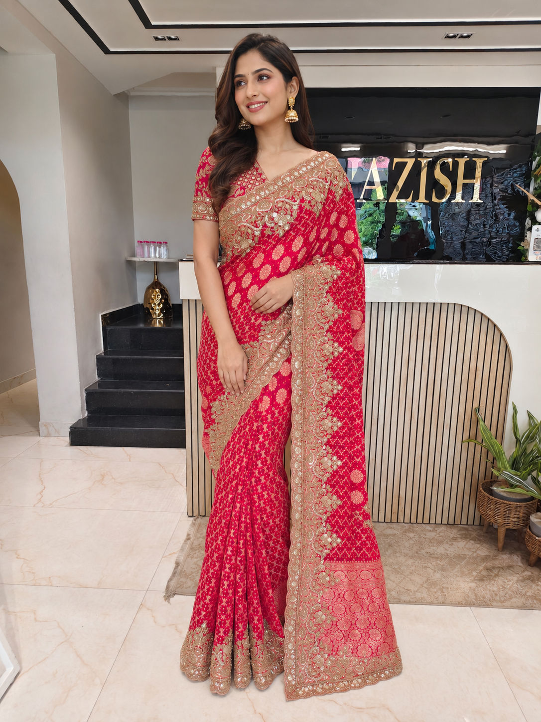 Rani Pink Khaddi Georgette Saree
Kutdana Work Saree
Dori Work Saree
Designer Party Wear Saree
Wedding Wear Saree