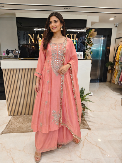 Pink Designer Anarkali
Tissue Palazzo Set Women
Mirror Work Festive Wear
Wedding Wear Suit India
Luxury Party Wear Dress