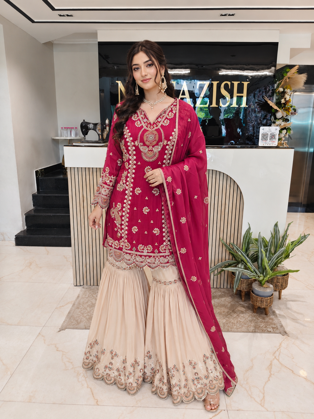 Maroon & Cream Farshi Salwar Set
Crepe Farshi Salwar Suit
Designer Kurta Set
Wedding Wear Farshi Suit
Festive Party Wear Ethnic Set