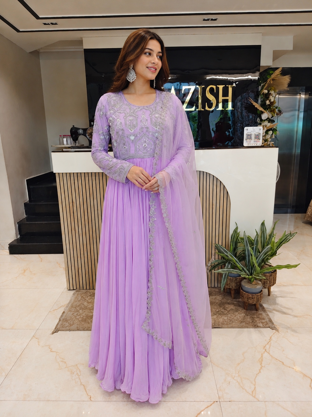 Lavender Anarkali Set
Crepe Anarkali Suit
Designer Anarkali Dress
Wedding Wear Anarkali
Festive Party Wear Anarkali