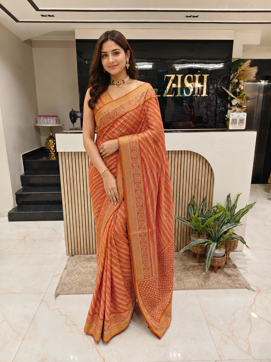 Rust Silk Saree
Mirror Work Saree
Zari Work Saree
Designer Silk Saree
Wedding Wear Saree