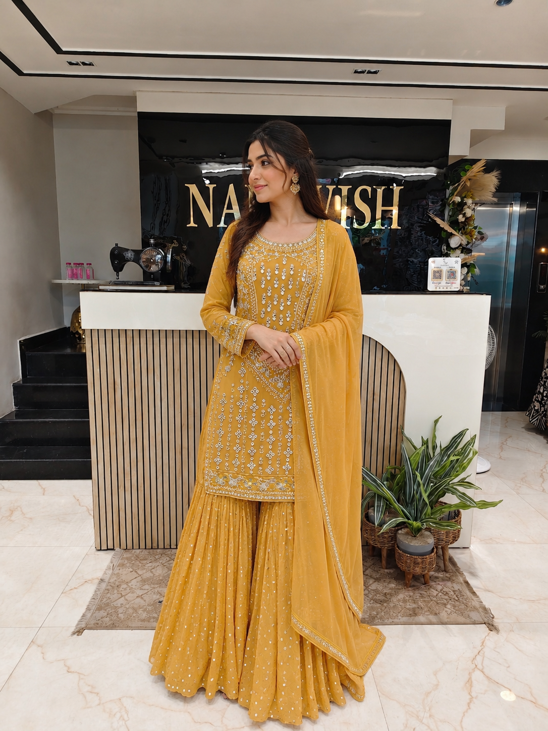 Mustard Georgette Sharara Set
Designer Sharara Suit
Wedding Wear Sharara
Festive Party Wear Sharara
Mirror Work Ethnic Set