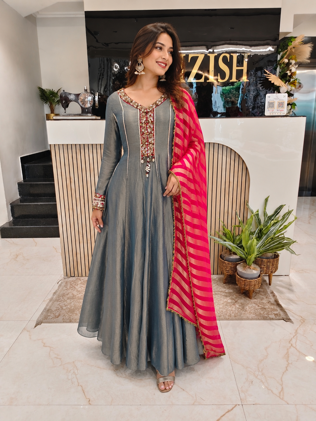 Grace Blue & Hot Pink Tissue Anarkali Set
Designer Tissue Anarkali Suit
Patch Work Cutdana Anarkali
Wedding Wear Anarkali Set
Luxury Ethnic Wear