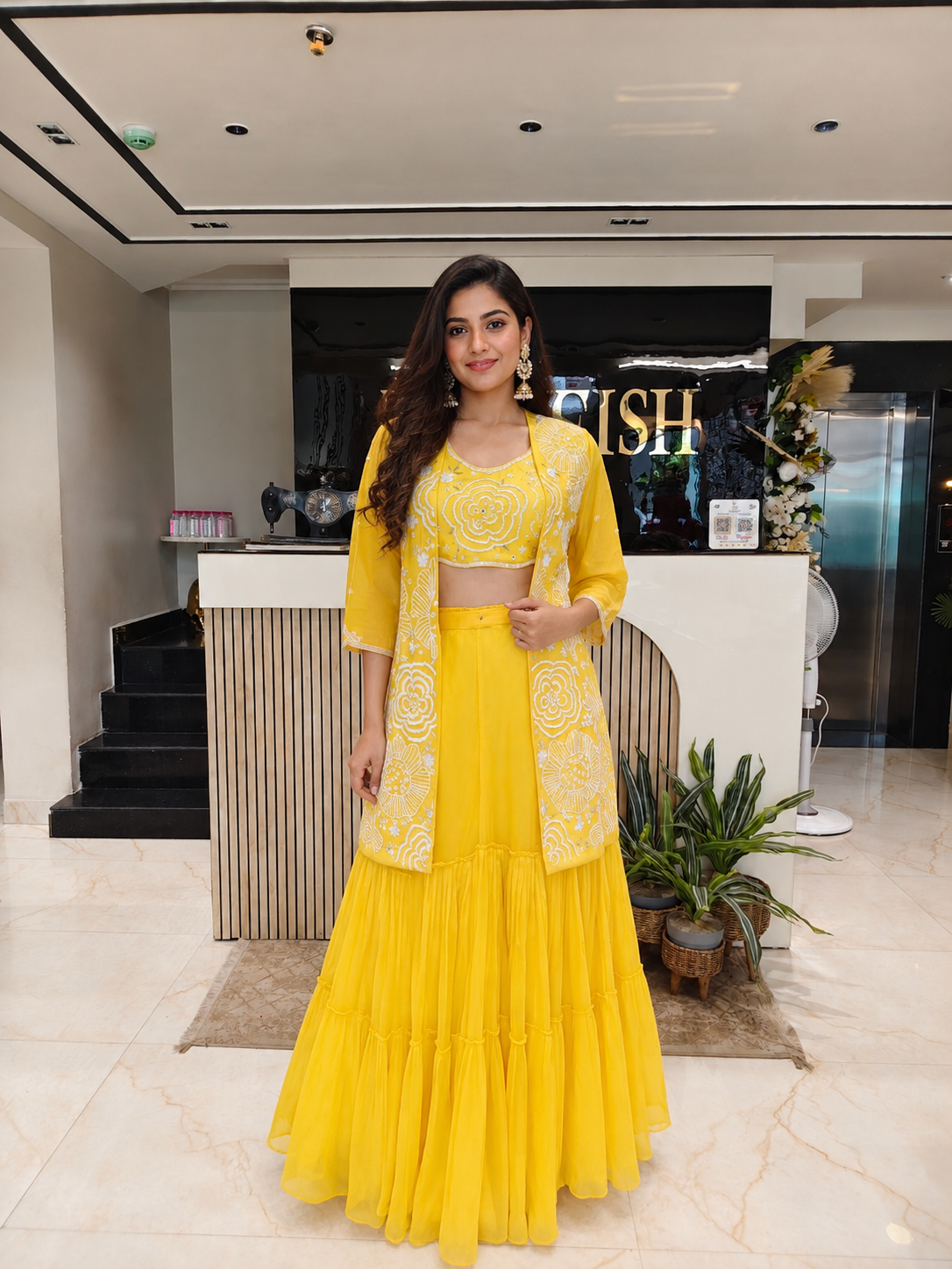 Lemon Indo Western Set
Designer Garara Set Women
Kutdana Mirror Work Outfit
Contemporary Wedding Wear India
Luxury Fusion Wear Women