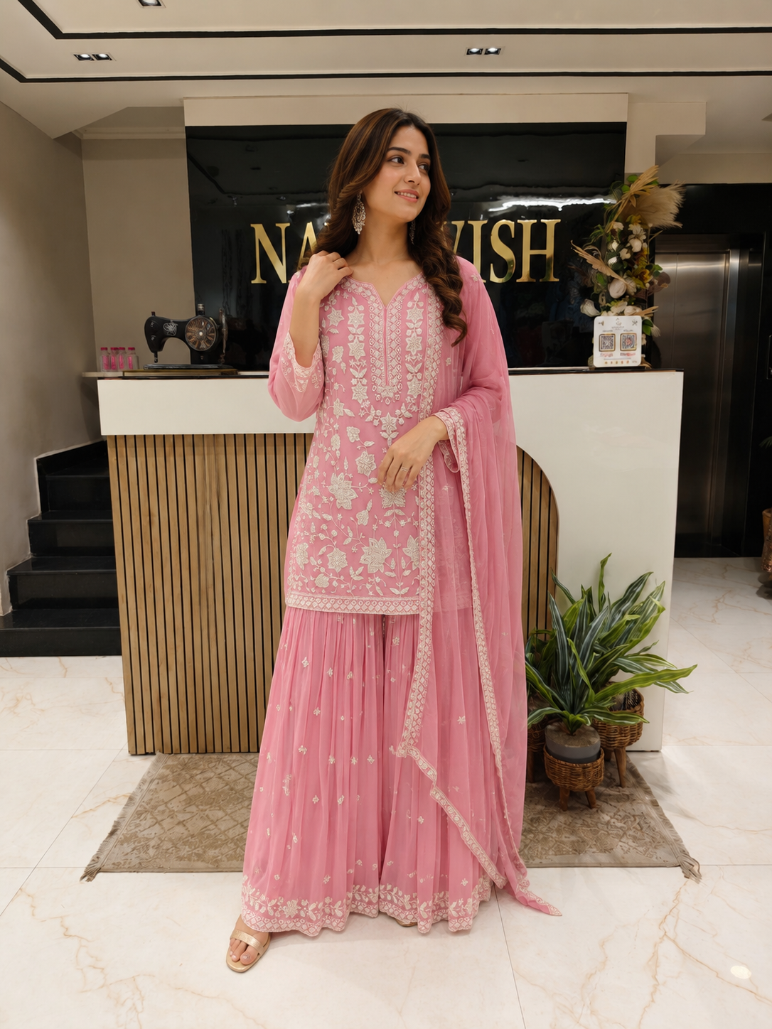 Baby Pink Georgette Sharara Set
Designer Sharara Suit
Wedding Wear Sharara
Festive Party Wear Sharara
Handwork Ethnic Set