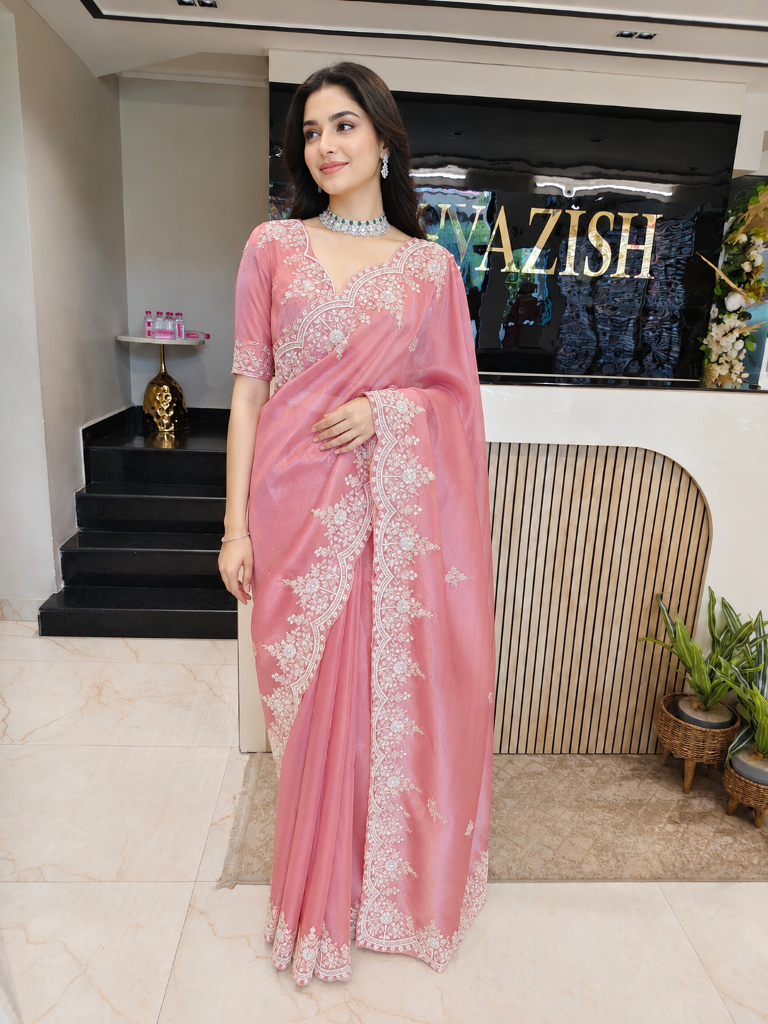 Onion Pink Tissue Saree
Kutdana Work Saree
Stone Work Saree
Designer Party Wear Saree
Wedding Wear Saree