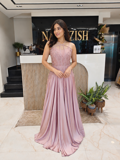 Rose Gold Lycra Indo-Western Gown
Designer Lycra Party Wear Gown
Sequins Cutdana Work Gown
Wedding Wear Indo-Western Gown
Luxury Ethnic Wear