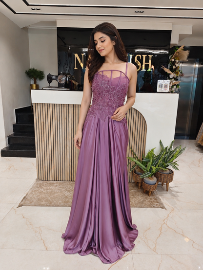 Purple Lycra Indo-Western Gown
Designer Lycra Party Wear Gown
Sequins Cutdana Work Gown
Wedding Wear Indo-Western Gown
Luxury Ethnic Wear
