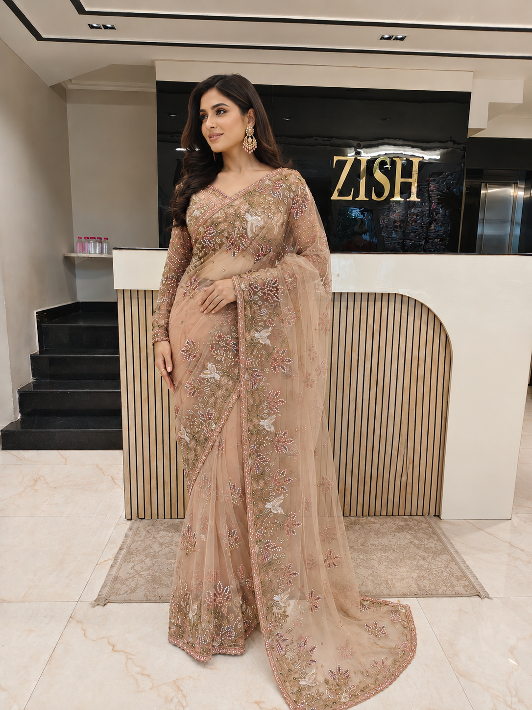 Golden Net Saree
Crystal Work Saree
Zari Sequins Saree
Designer Wedding Saree
Party Wear Net Saree