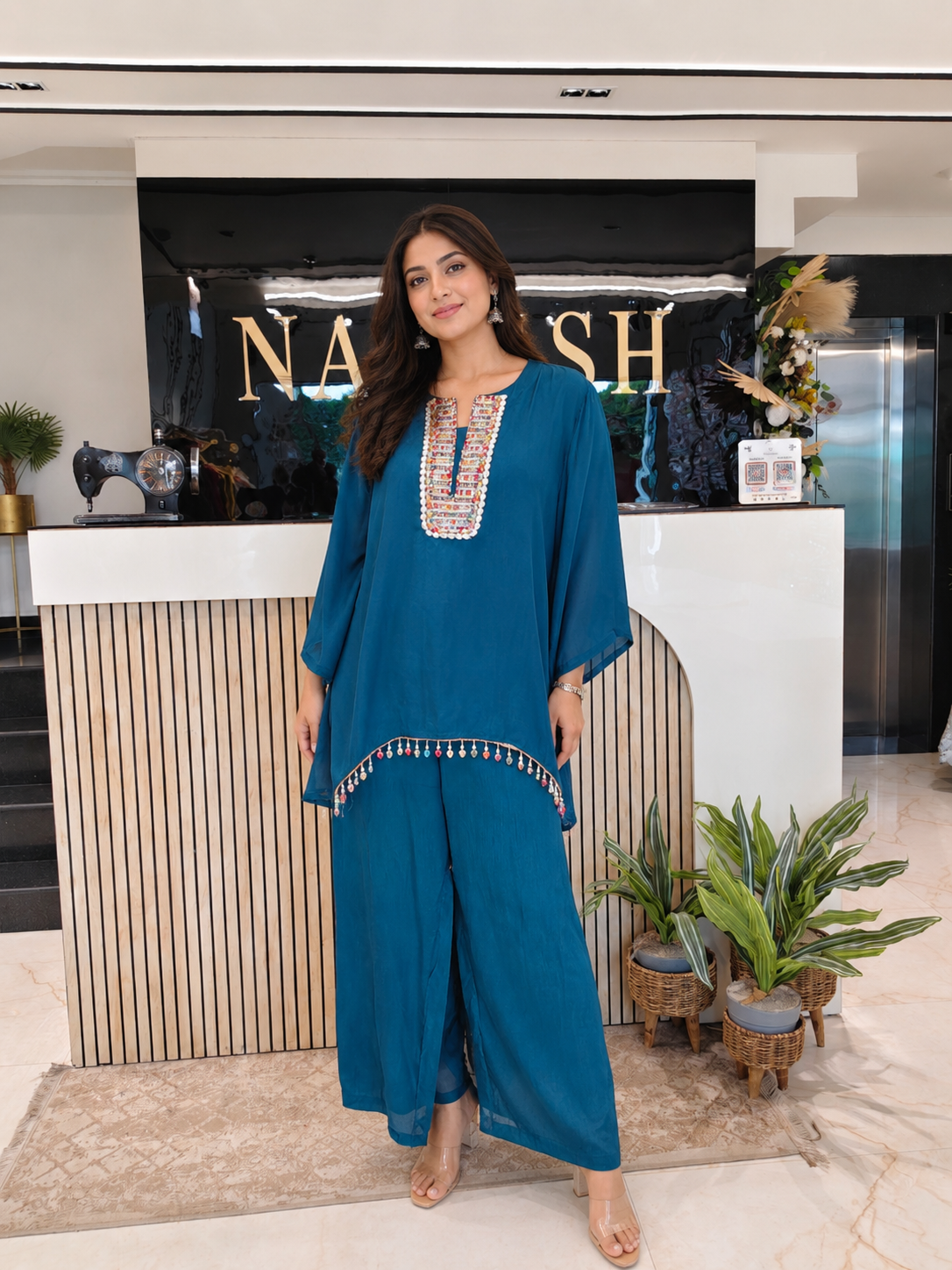 Teal Blue Chinon Co-ord Set
Designer Chinon Kurta Palazzo Set
Dabka Resham Work Co-ord Set
Party Wear Co-ord Outfit
Luxury Ethnic Wear