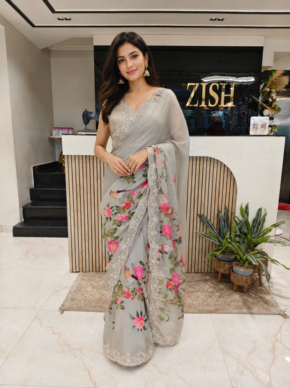 Sea Green Satin Saree
Floral Print Saree Women
Dori Work Saree India
Party Wear Saree Online
Luxury Festive Saree