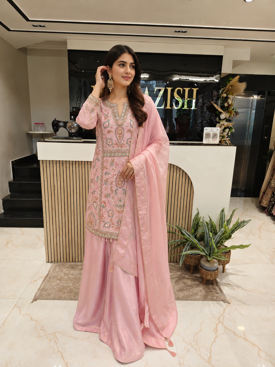 Pink Farshi Salwar Set
Tissue Farshi Salwar Suit
Designer Kurta Set
Wedding Wear Farshi Suit
Festive Party Wear Ethnic Set