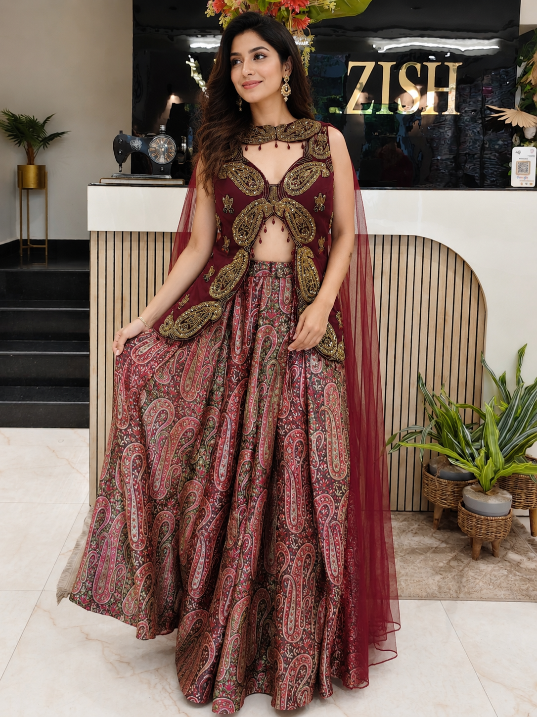 Maroon Brocade Silk Indo-Western Sharara Set
Designer Brocade Silk Indo-Western
Kutdana Sequins Work Sharara Set
Wedding Wear Indo-Western Sharara
Luxury Ethnic Wear