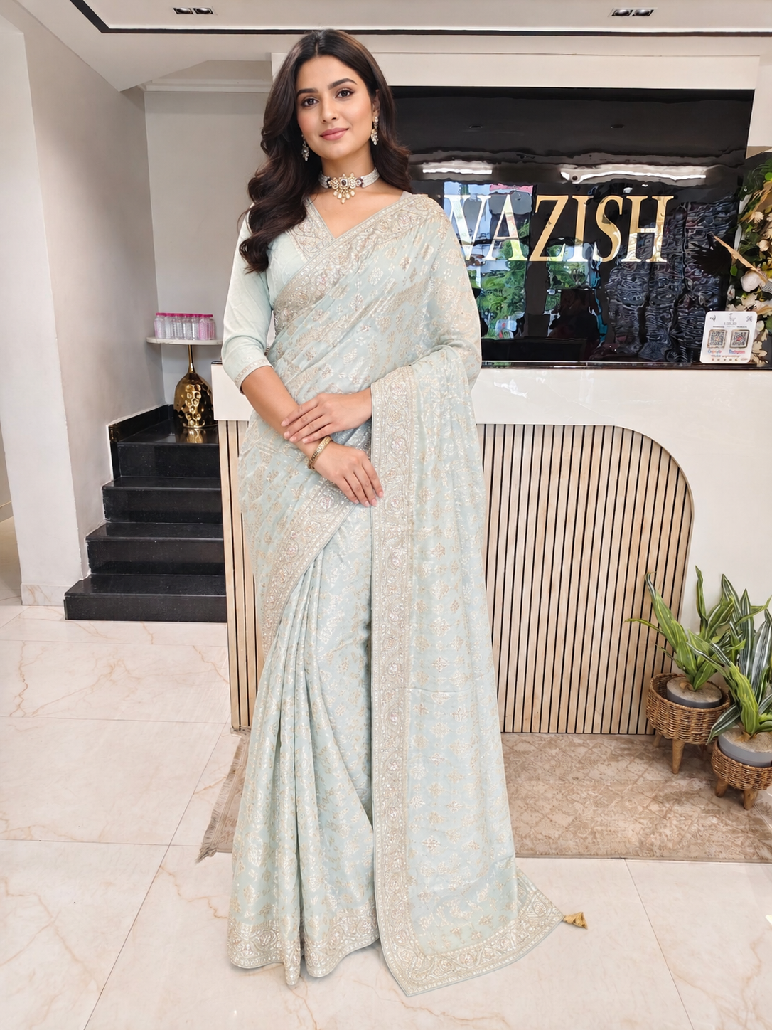 Sea Green Organza Saree
Kutdana Work Saree
Dabka Work Saree
Designer Organza Saree
Wedding Wear Saree