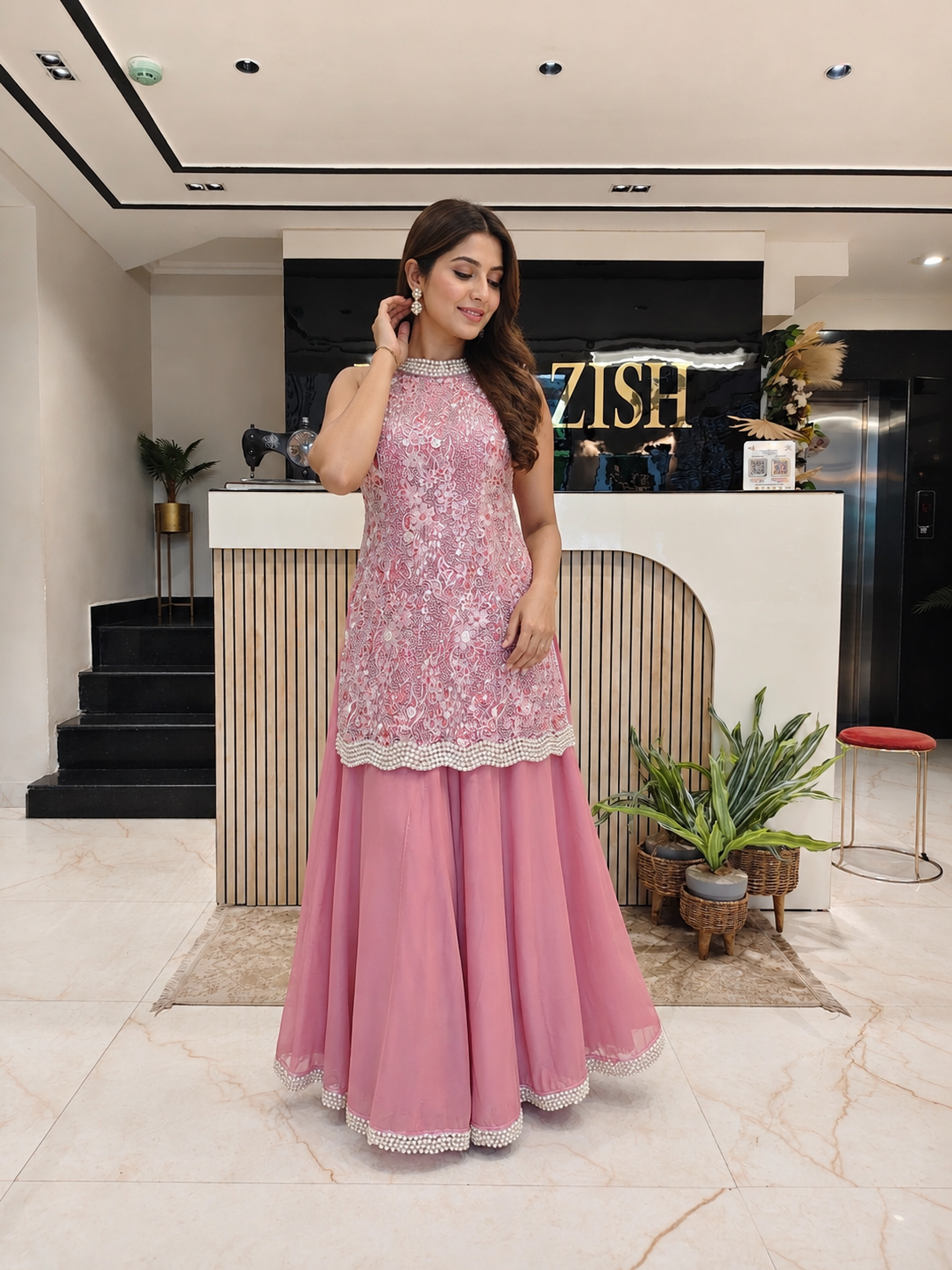 Onion Pink Net Indo-Western Set
Designer Net Sharara Set
Resham Sequins Pearl Work Outfit
Wedding Wear Indo-Western
Luxury Ethnic Wear