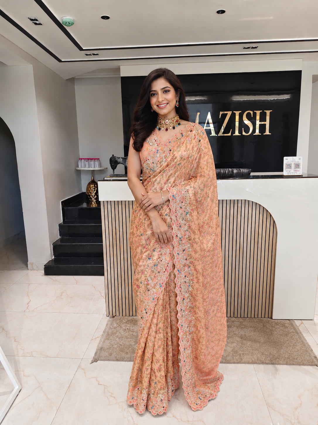 Baby Pink Tissue Saree
Printed Tissue Saree
Dabka Work Saree
Designer Party Wear Saree
Wedding Wear Saree
