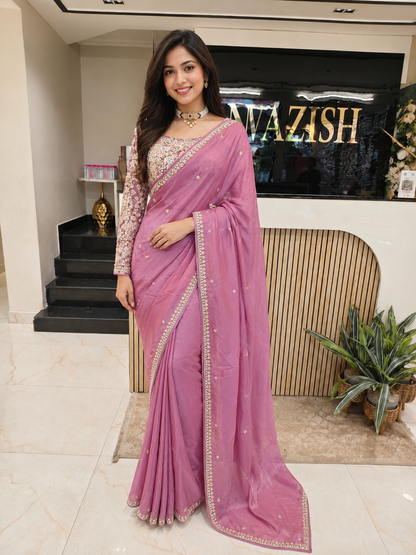 Lavender Crepe Saree
Kutdana Work Saree
Readymade Blouse Saree
Designer Party Wear Saree
Wedding Wear Saree