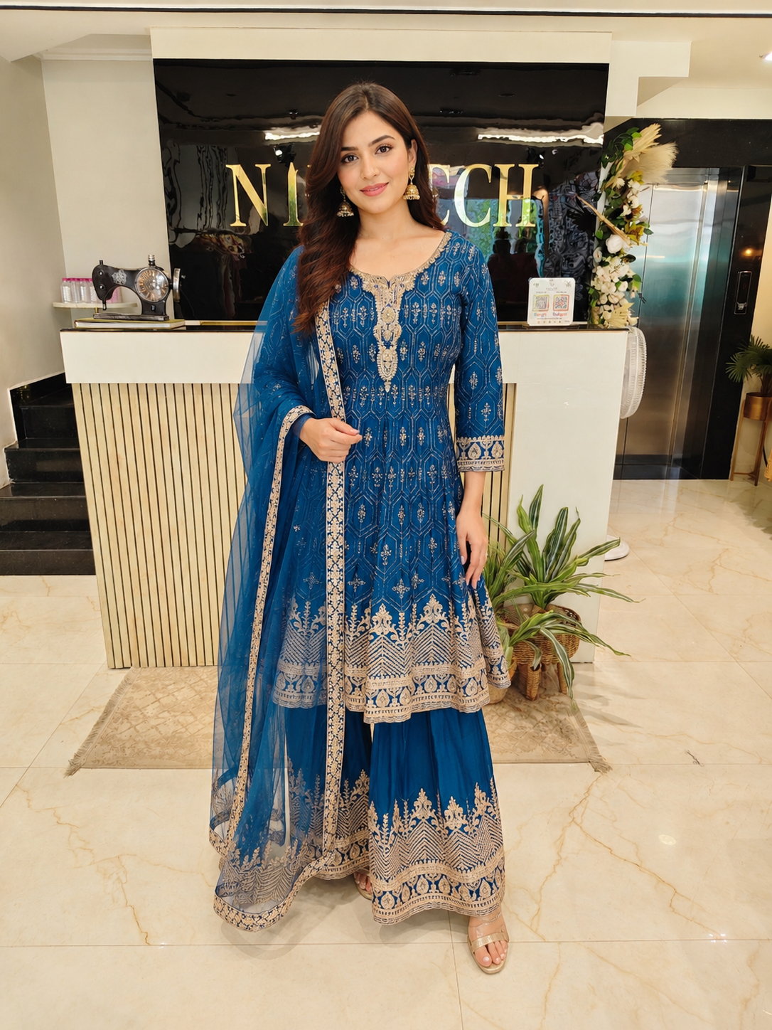 Royal Blue Designer Anarkali
Palazzo Style Festive Wear
Mirror Work Ethnic Outfit
Wedding Wear Anarkali India
Luxury Party Wear Dress