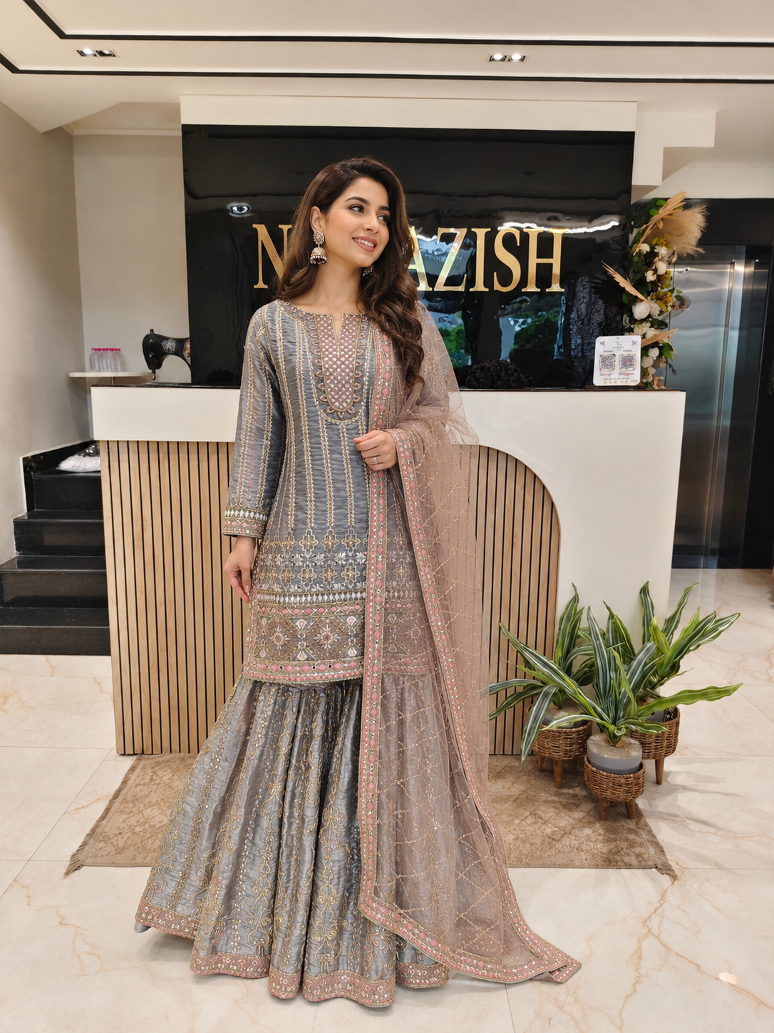 Grey Jimmy Choo Garara Set
Designer Garara Suit
Wedding Wear Garara
Festive Party Wear Garara
Mirror Work Ethnic Set