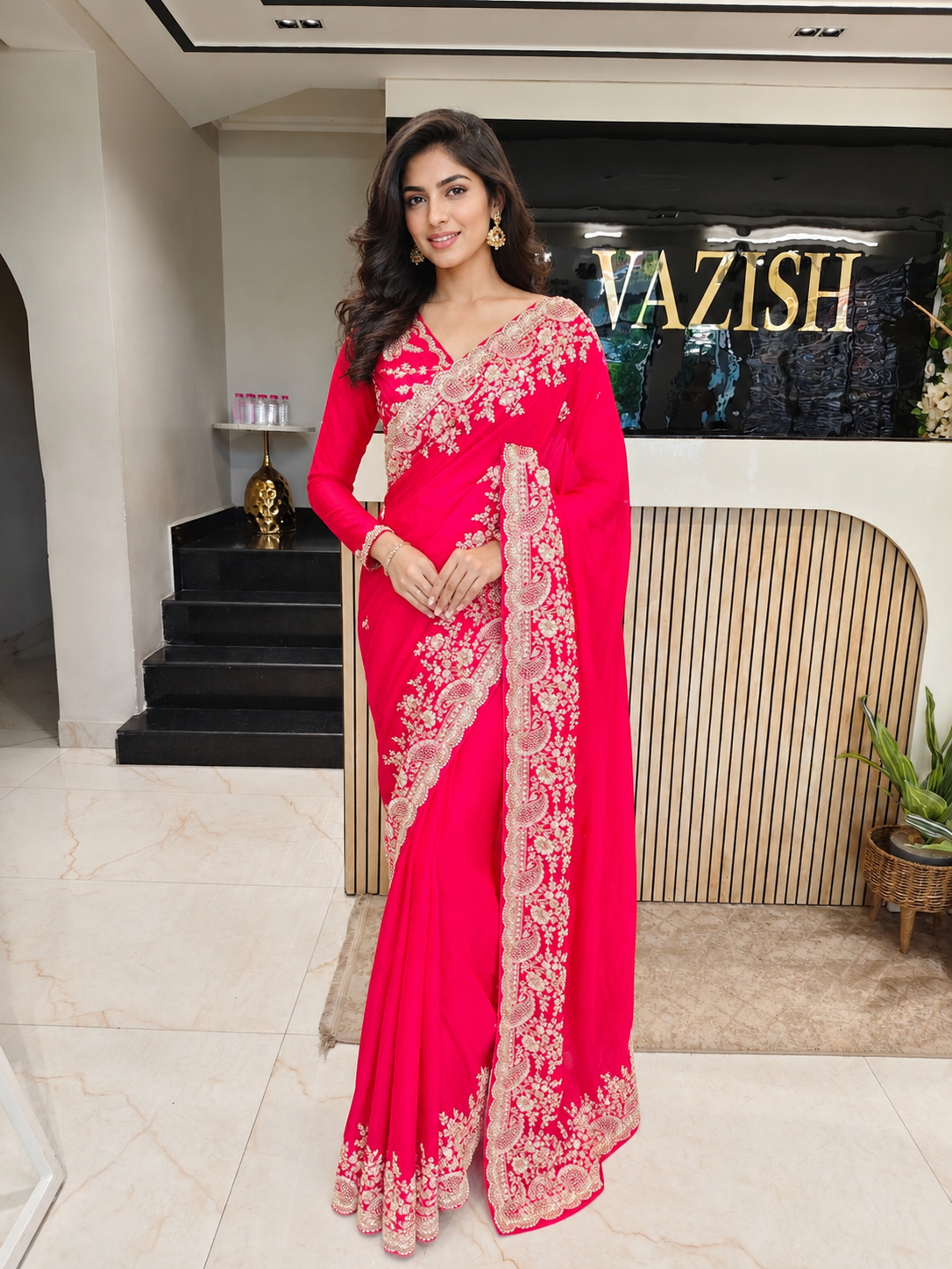 Rani Pink Organza Saree
Kutdana Work Saree
Dabka Work Saree
Designer Organza Saree
Wedding Wear Saree
