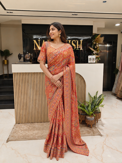 Red Satin Saree
Floral Print Saree
Designer Satin Saree
Sequin Work Saree
Party Wear Saree