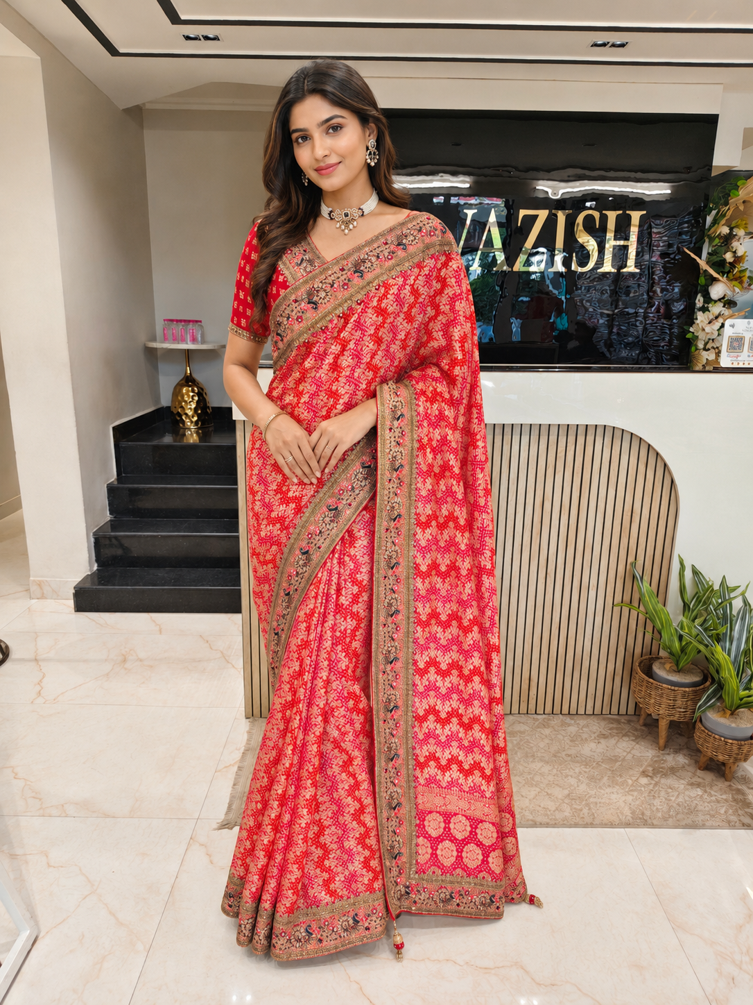 Red Khaddi Georgette Saree
Chunri Print Saree
Resham Work Saree
Designer Party Wear Saree
Wedding Wear Saree