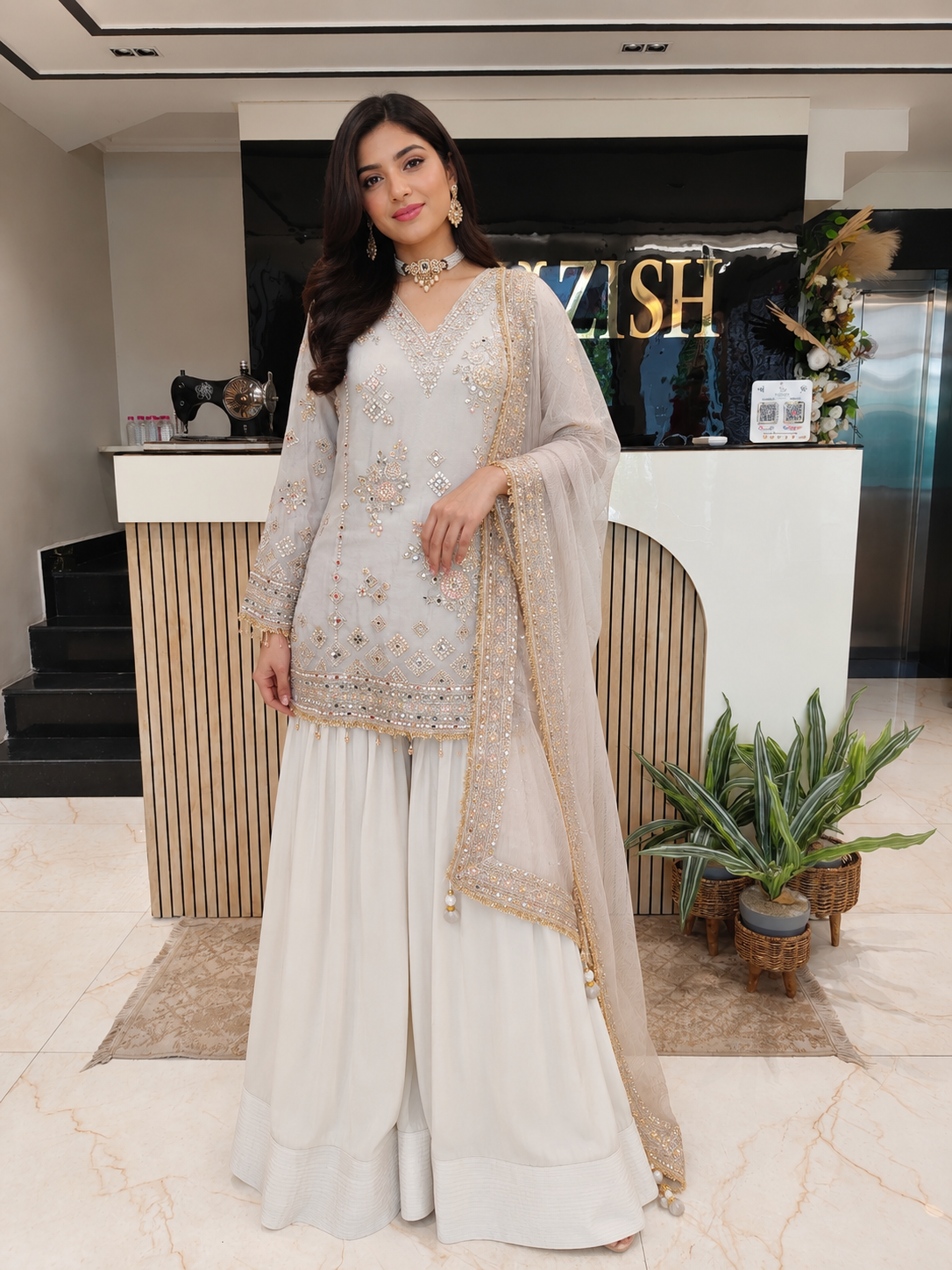 Grey Farshi Salwar Set
Tissue Designer Kurta Set
Crepe Farshi Salwar Suit
Wedding Wear Farshi Suit
Festive Party Wear Ethnic Set