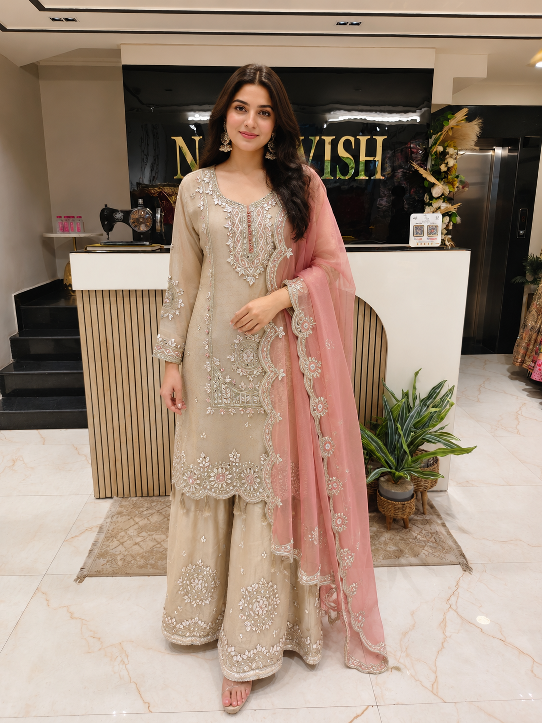Beige Tissue Sharara Set
Designer Sharara Suit
Gota Patti Sharara Set
Wedding Wear Sharara
Festive Party Wear Sharara
