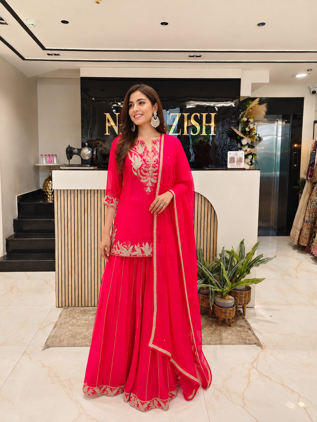 Red Chinon Sharara Set
Designer Sharara Suit
Wedding Wear Sharara
Festive Party Wear Ethnic Set
Chinon Designer Suit