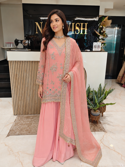 Peach Farshi Salwar Set
Tissue Designer Kurta Set
Crepe Farshi Salwar Suit
Wedding Wear Farshi Suit
Festive Party Wear Ethnic Set
