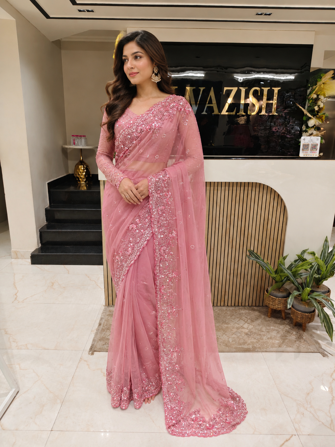 Lavender Glass Tissue Saree
Kutdana Work Saree
Stone Work Saree
Designer Party Wear Saree
Wedding Wear Saree