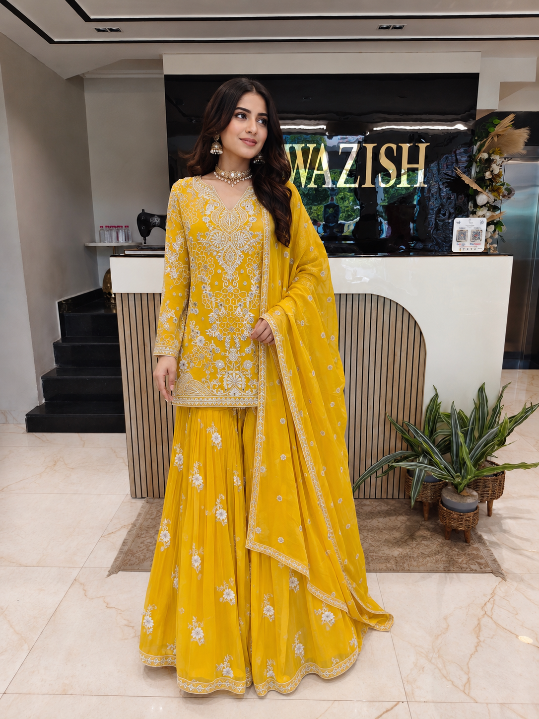 Yellow Sharara Set
Designer Georgette Sharara
Wedding Wear Sharara
Haldi Wear Sharara Set
Festive Party Wear Sharara