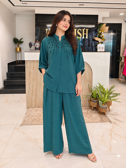 Bottle Green Lycra Co-ord Set
Designer Lycra Co-ord Set
Kutdana Stone Work Co-ord Set
Party Wear Lycra Co-ord Outfit
Luxury Ethnic Wear