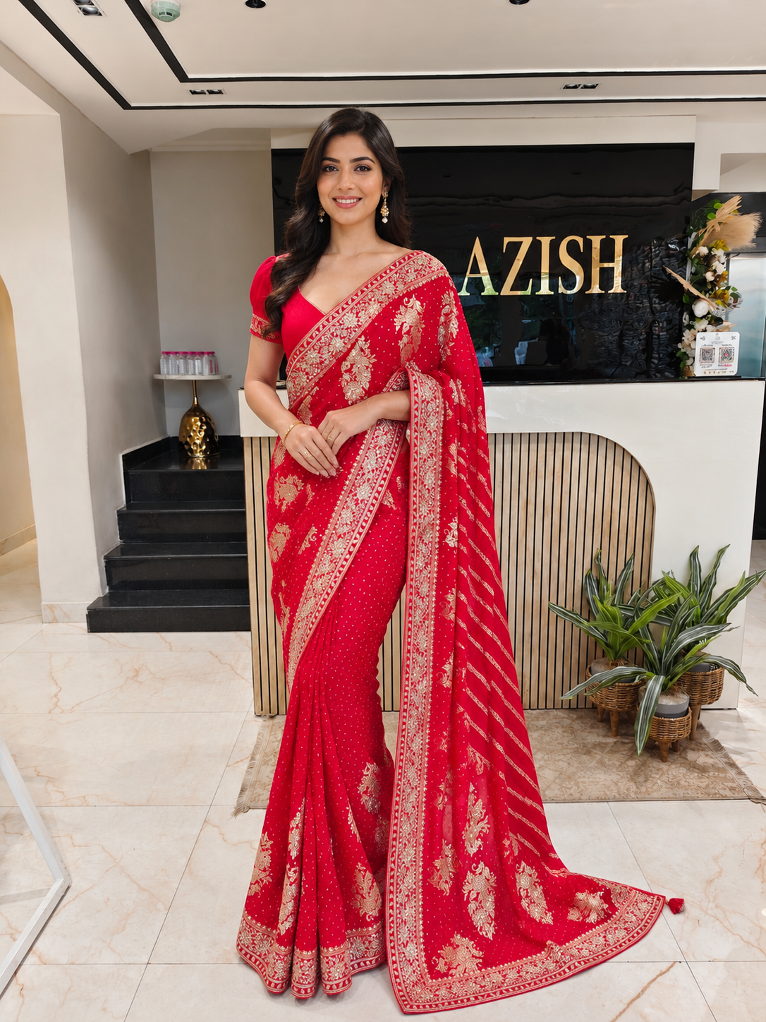 Red Georgette Saree
Dabka Work Saree
Kutdana Work Saree
Designer Wedding Saree
Party Wear Saree