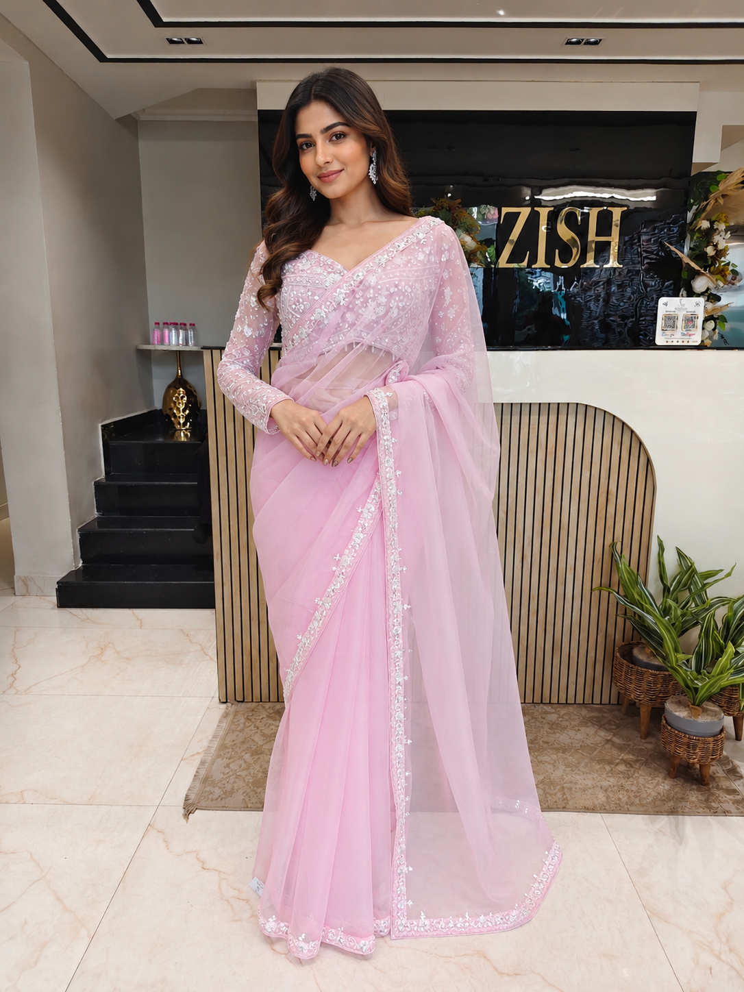 Baby Pink Organza Saree
Resham Work Saree
Kutdana Work Saree
Designer Organza Saree
Wedding Wear Saree