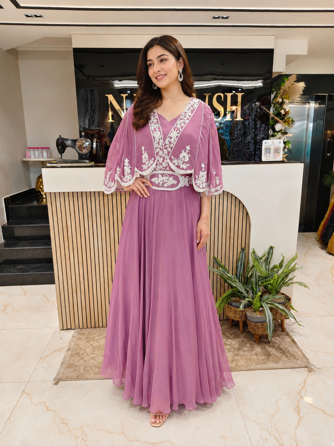 Lavender Georgette Anarkali
Designer Anarkali Suit Women
Sequins Work Ethnic Outfit
Wedding Wear Anarkali India
Luxury Festive Wear Women