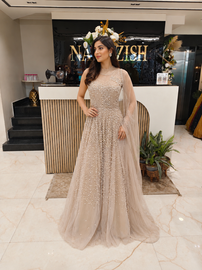 Golden Net Anarkali
Designer Anarkali Suit Women
Pull Work Ethnic Outfit
Wedding Wear Anarkali India
Luxury Festive Wear Women