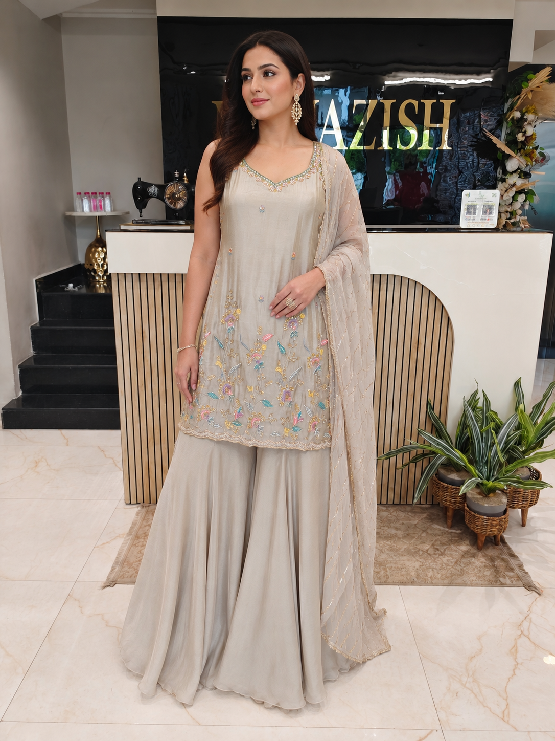 Golden Tissue Sharara Set
Designer Sharara Suit
Wedding Wear Sharara
Festive Party Wear Ethnic Set
Tissue Designer Suit