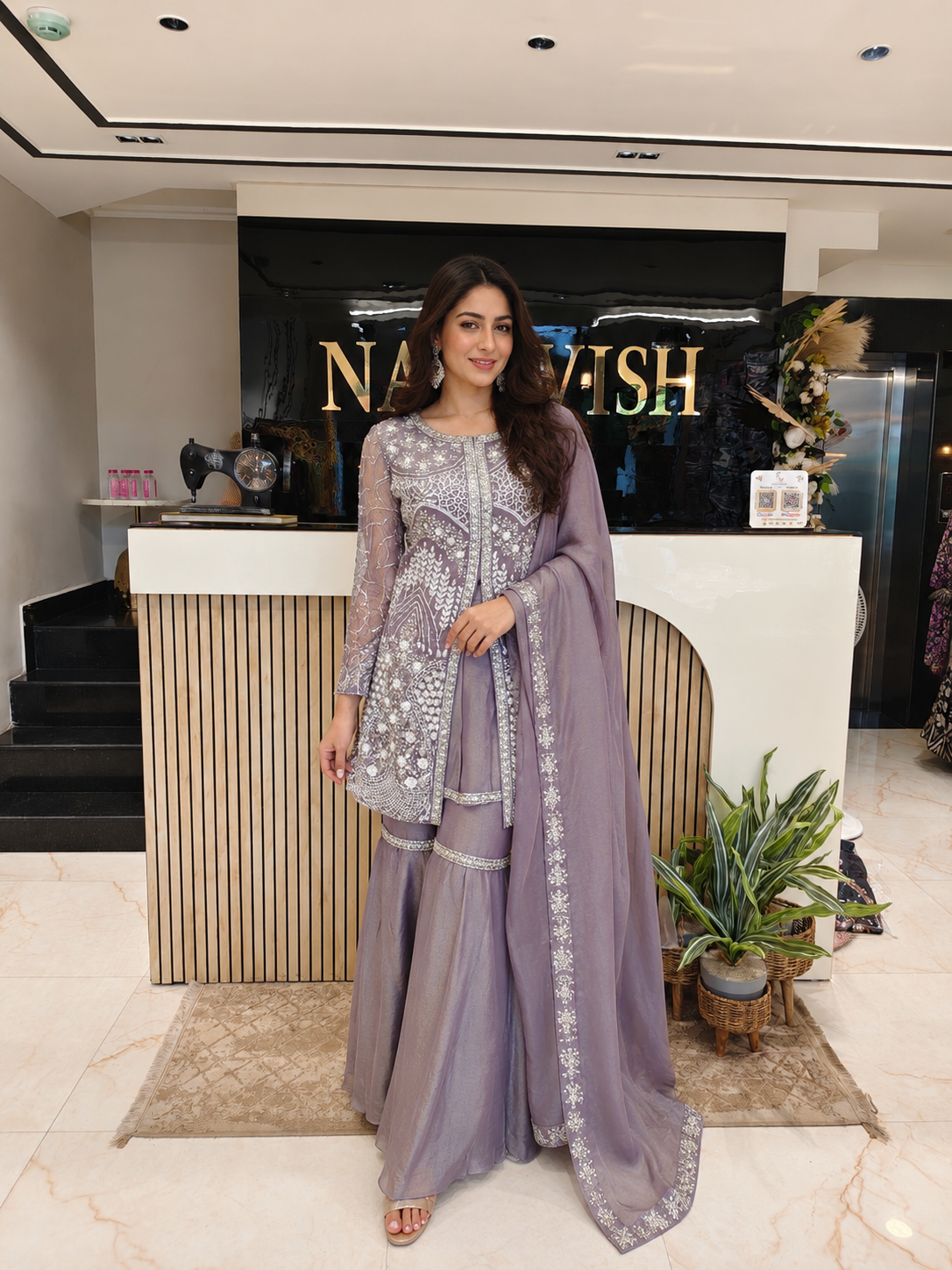 Lavender Peplum Sharara Set
Designer Tissue Sharara Suit
Wedding Wear Sharara
Festive Party Wear Sharara
Kutdana Work Ethnic Set
