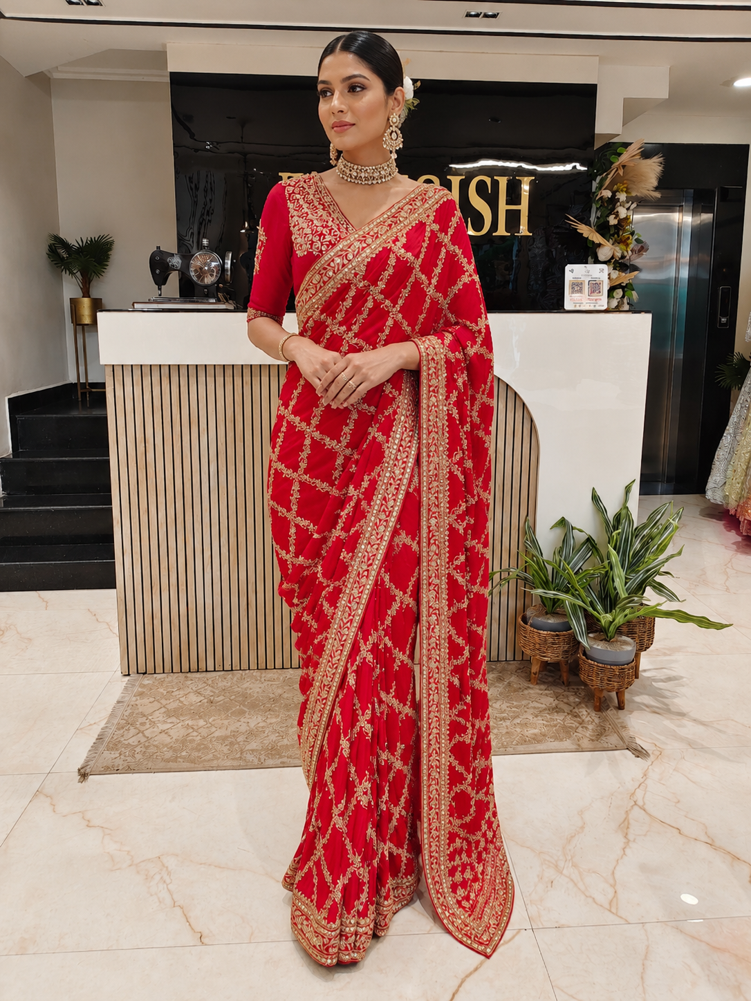 Red Silk Saree
Designer Silk Saree
Dori Work Saree
Bridal Wedding Saree
Luxury Ethnic Saree