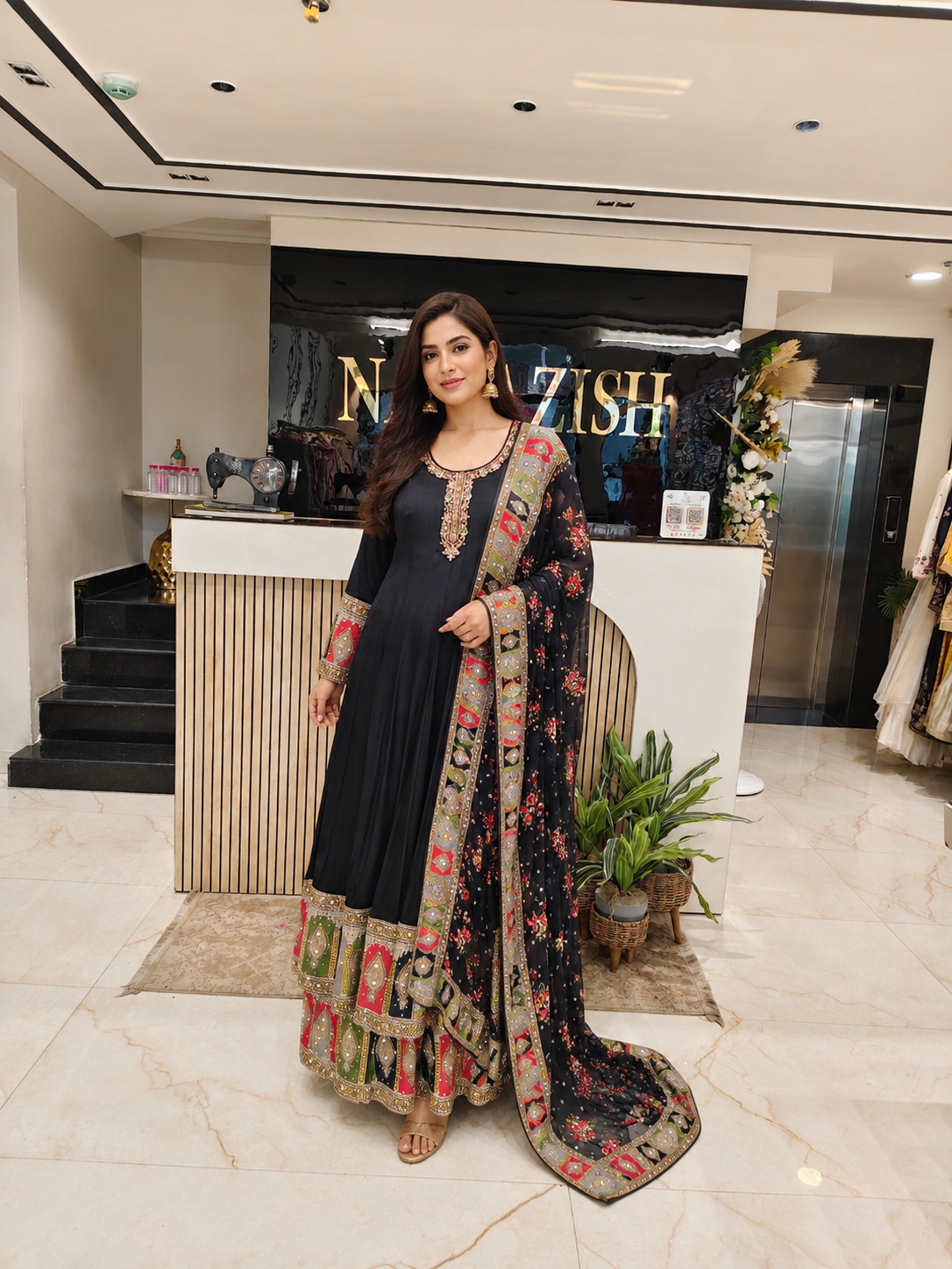 Black Designer Anarkali
Palazzo Style Festive Wear
Kutdana Dabka Work Outfit
Wedding Wear Anarkali India
Luxury Party Wear Dress